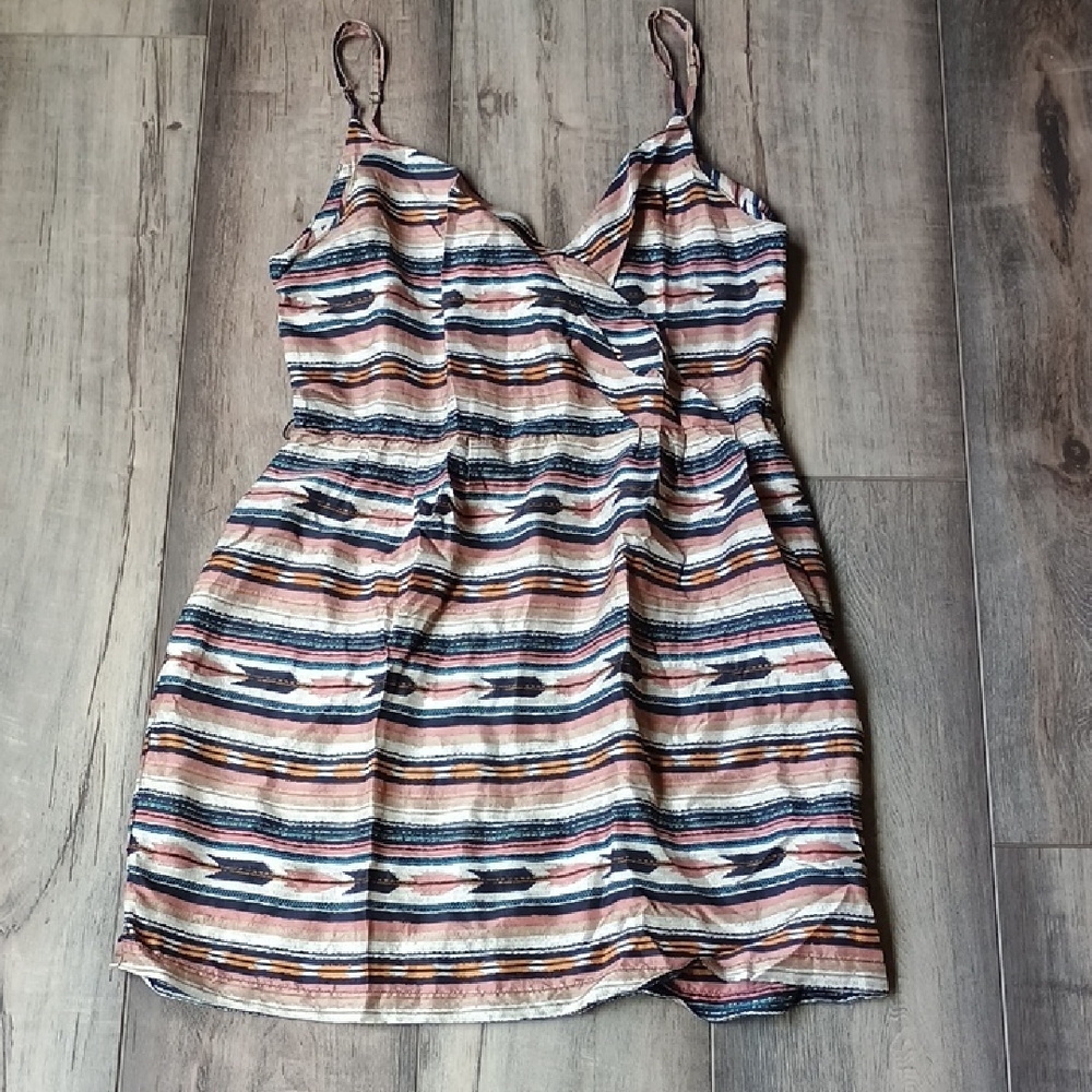 Dolce Vita Multicolor Striped Silk Western Mini Dress